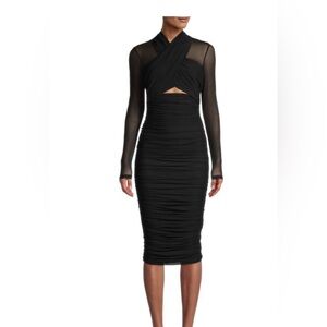 Bardot Aliyah Ruched Bodycon Dress XS Black